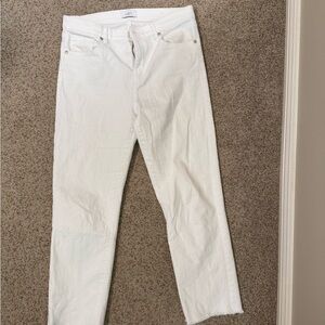 LOFT Women's Straight White Cropped Stretch Jeans